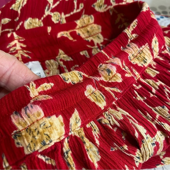 Liz Baker Essentials Vintage Floral Boho Crinkle Drawstring Skirt - Picture 6 of 6